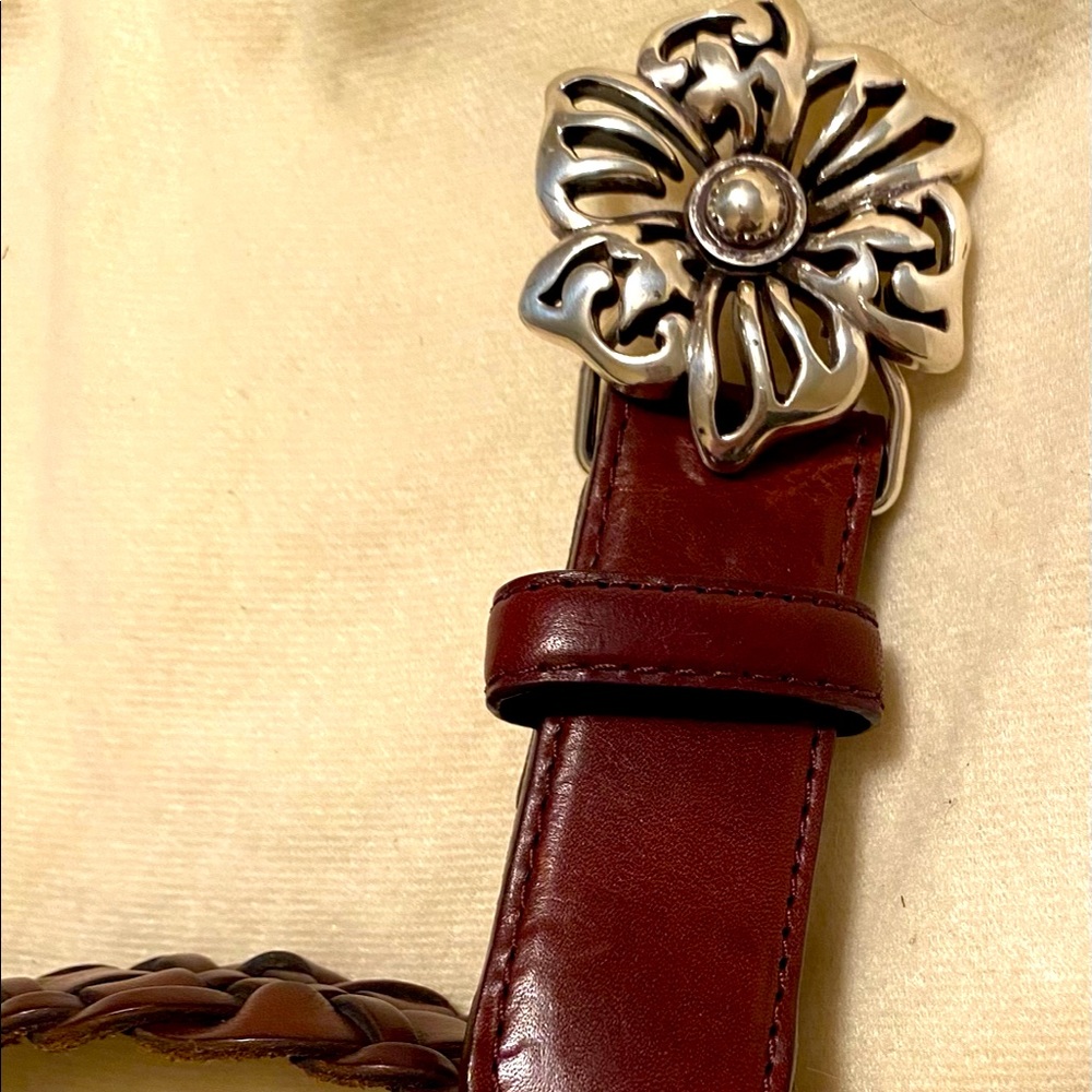 Brighton Brown Floral Leather Belt